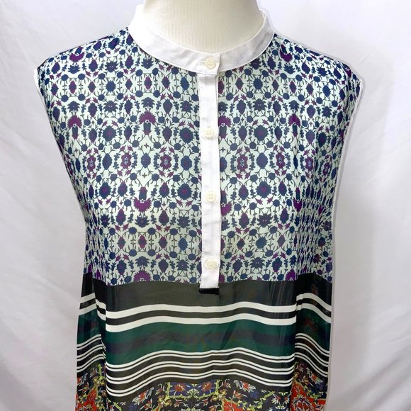 Anthropologie Clover Canyon Long Light Chiffon Top Oversized Sleeveless Tunic - Picture 4 of 11